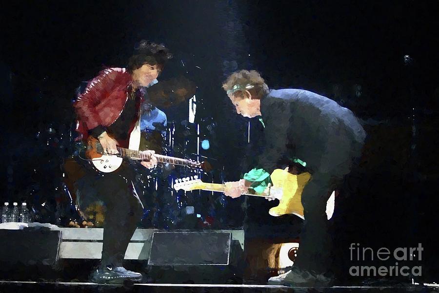 Keith Richards Painting - Ron Wood and Keith Richards -Rolling Stones - Painting by Concert Photos