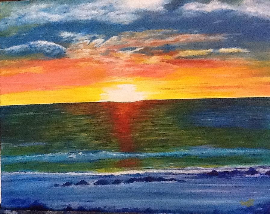 Rolling sunset Painting by Pamela Brown | Fine Art America