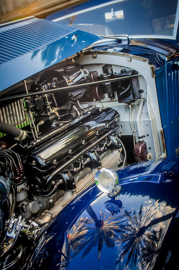 Car Photograph - Rolls-Royce Engine -0263c by Jill Reger