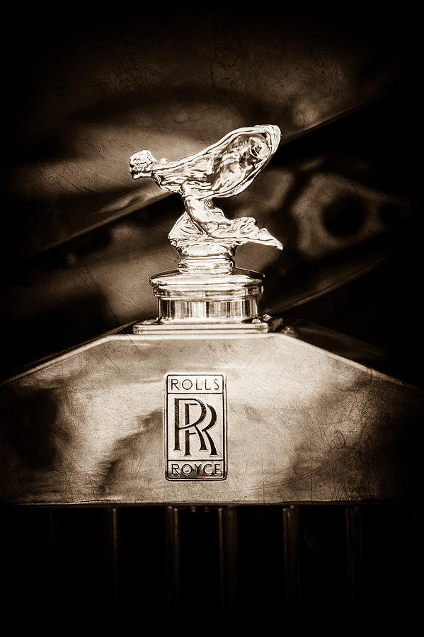 Car Photograph - Rolls-Royce Hood Ornament - Emblem -1068s by Jill Reger