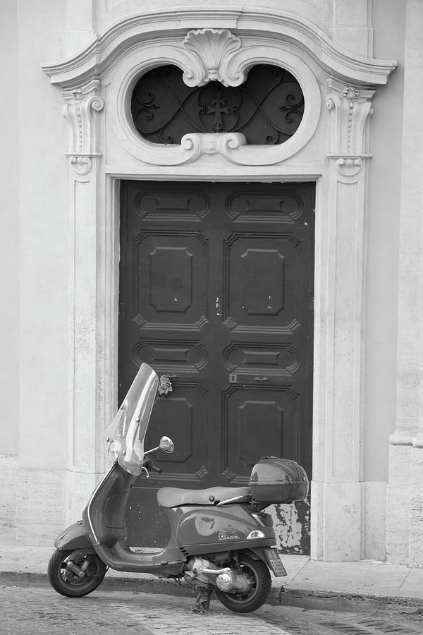 Roma Vespa and Door  Photograph by John McGraw