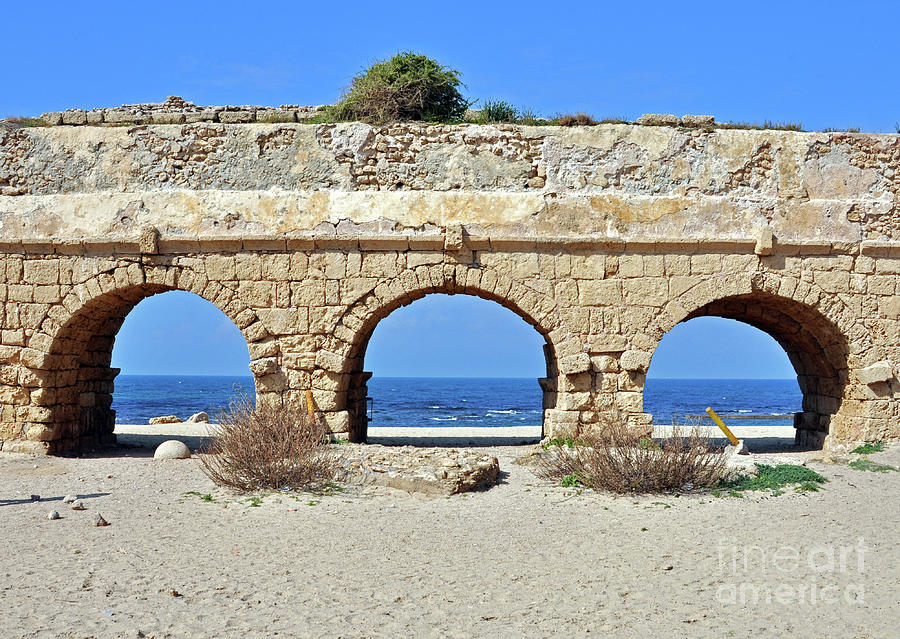 Roman Aqueduct in Caesarea Photograph by Lydia Holly