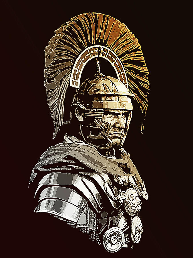 Roman Centurion Portrait - 2 Painting by AM FineArtPrints