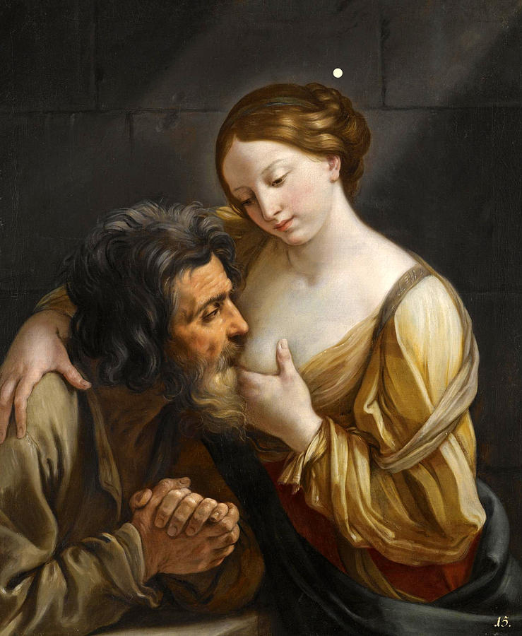 Roman Charity Painting by Follower of Guido Reni