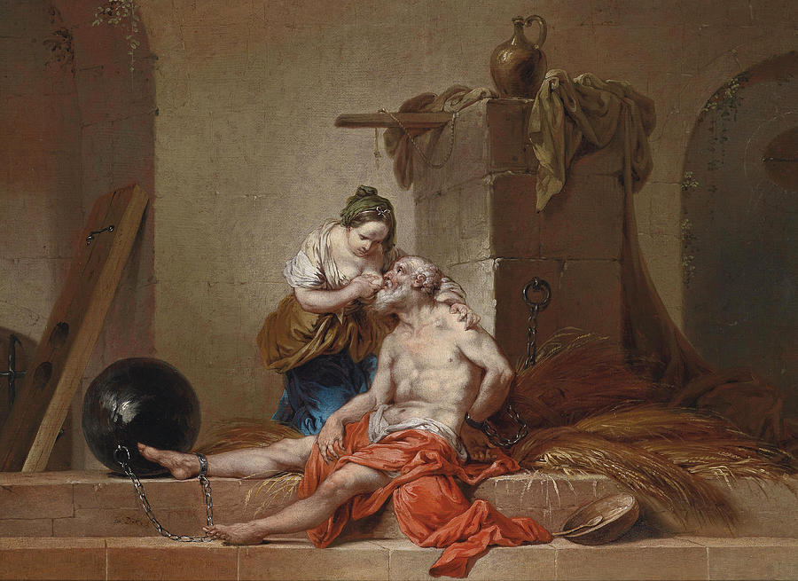 Roman Charity Painting by Januarius Zick