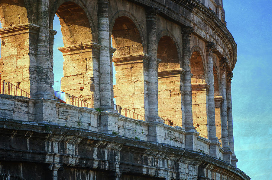 Roman Colosseum Painterly Photograph by Joan Carroll