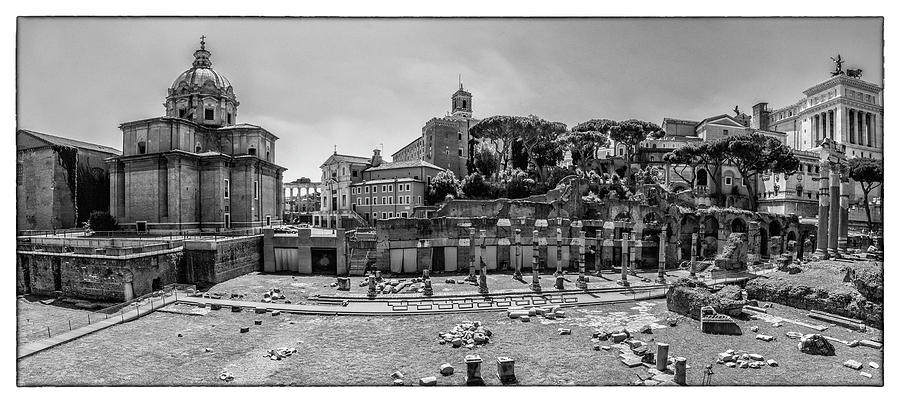Roman Forum in black and white Photograph by Wolfgang Stocker