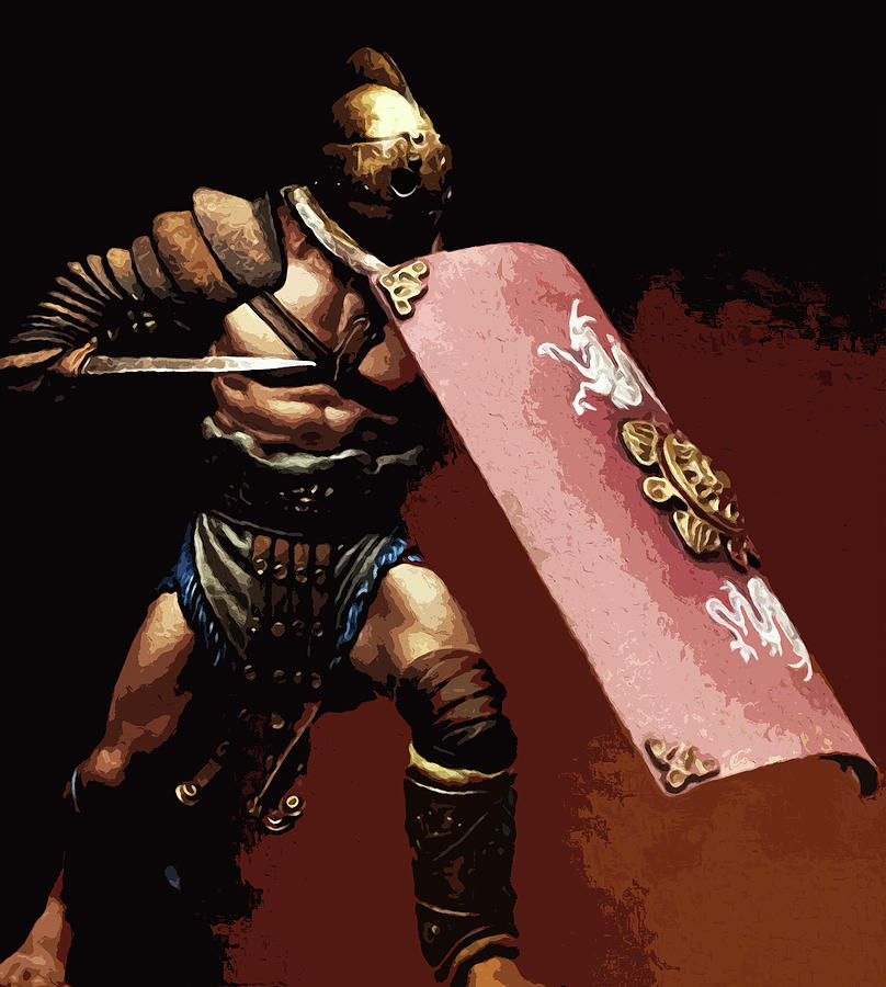 Roman Gladiator - 03 Painting by AM FineArtPrints