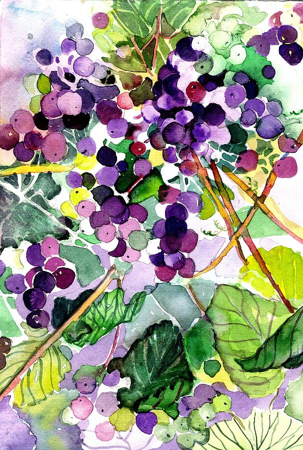 Wine Painting - Roman Grapes by Mindy Newman