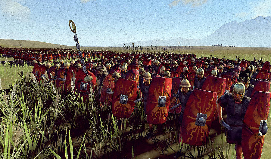 Roman Legion In Battle - 02 Painting by Andrea Mazzocchetti