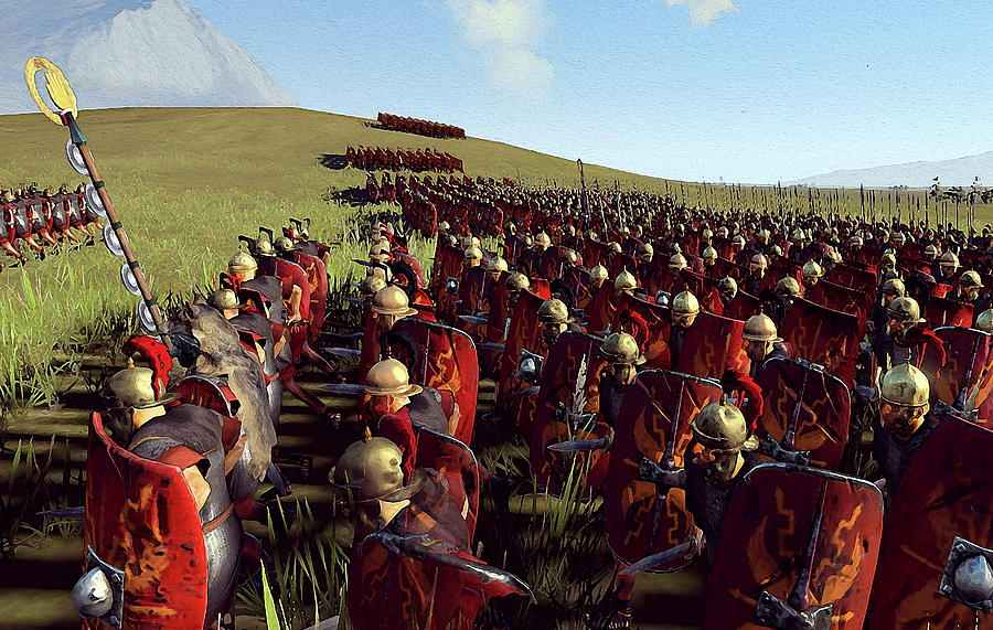 Roman Legion In Battle - 04 Painting by AM FineArtPrints