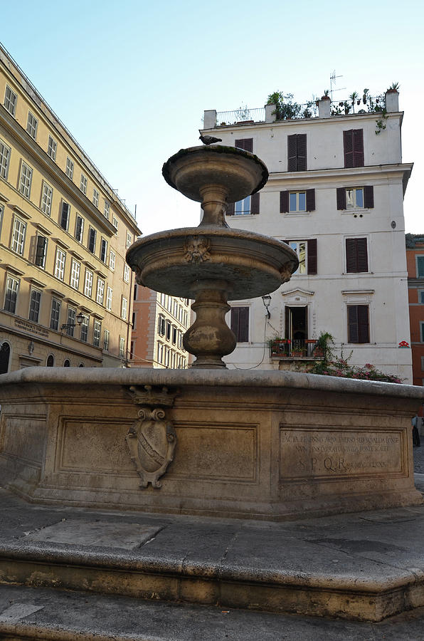 Roman Piazza Fountain Urban Street Scene Photograph by Shawn OBrien