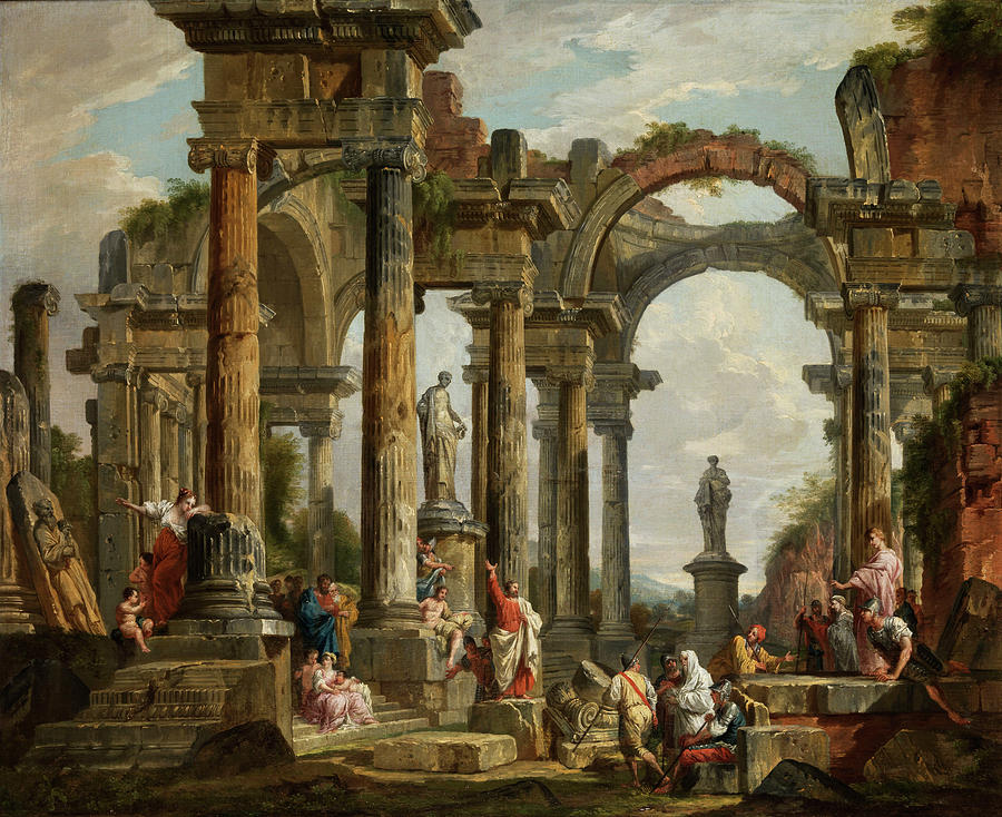 roman ruins painting