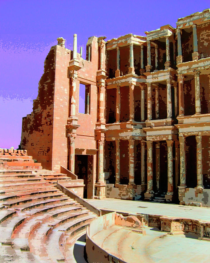 Roman Ruins at Sabrayha Mixed Media by Dominic Piperata