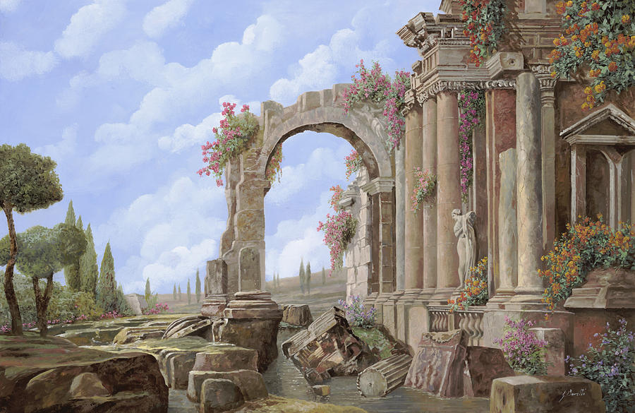 Arch Painting - Roman ruins by Guido Borelli