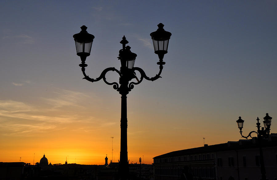 Roman Street Lamp Photograph by Andrew Dinh