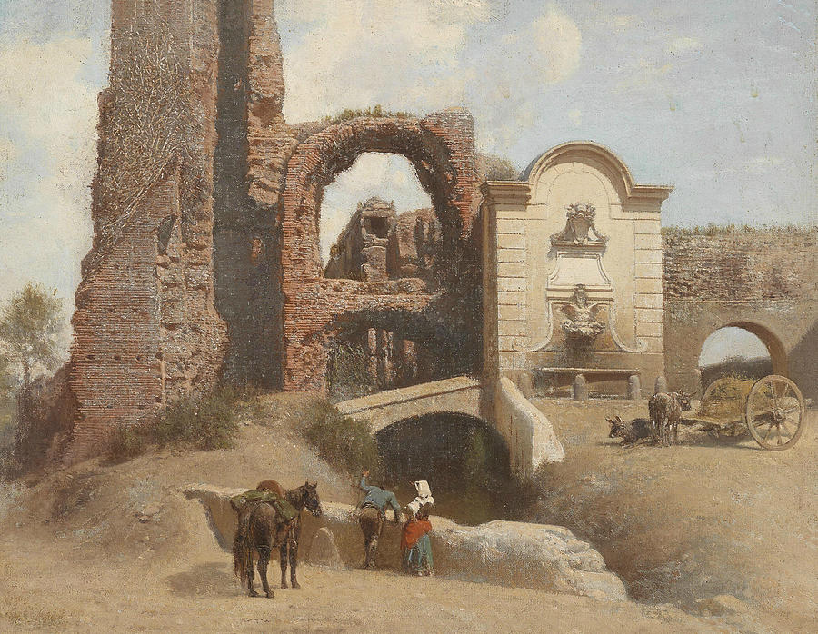 Roman Street Scene with Ruins Painting by Thomas Fearnley