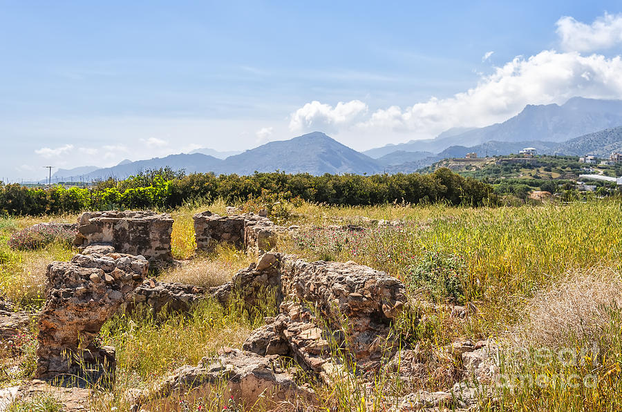 Greek Photograph - Roman Villa Ruins at Makry Gialos by Antony McAulay