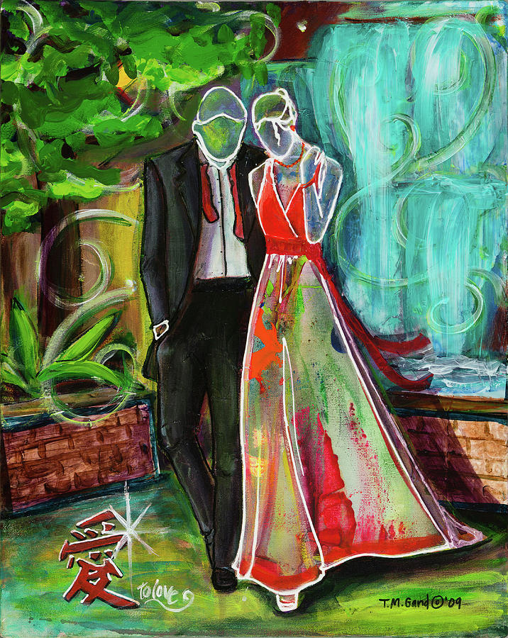 Acrylic Painting - Romance each Other by TM Gand