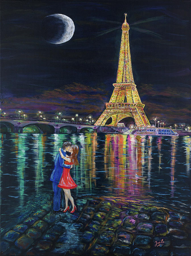 Romance in Paris Painting by Joele Robinson - Fine Art America