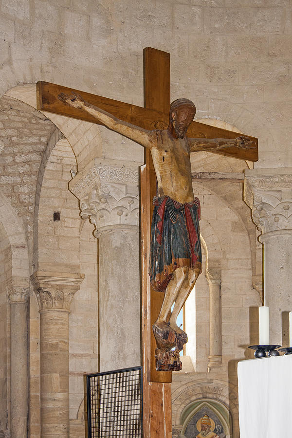 Romanesque Abbey Crucifix Photograph by Sally Weigand