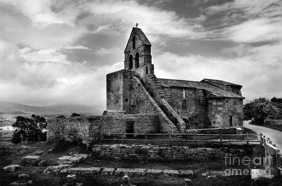 Romanesque church of Santa Maria de Retortillo BW Photograph by RicardMN Photography
