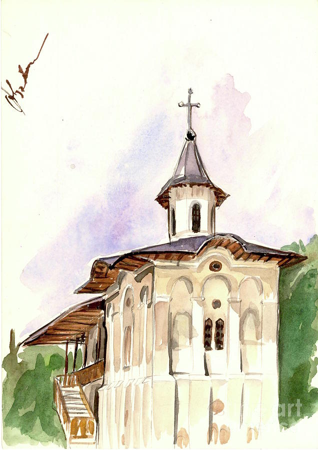 Romanian church Painting by Oana Godeanu