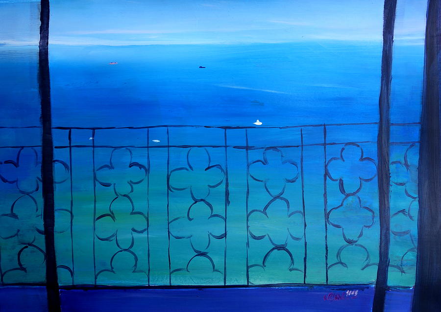 Romantic Balcony In The Mediterranean Painting By M Bleichner