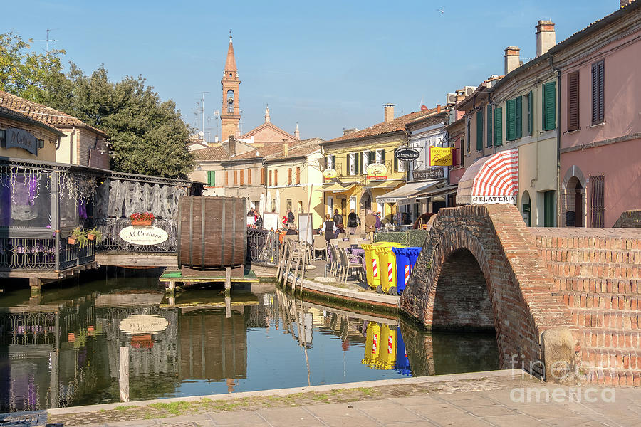 romantic canal restaurant in Comacchio, Emilia Romagna taly Photograph by Luca Lorenzelli