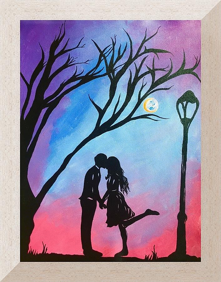 Romantic couple Painting by Aakanksha Singh