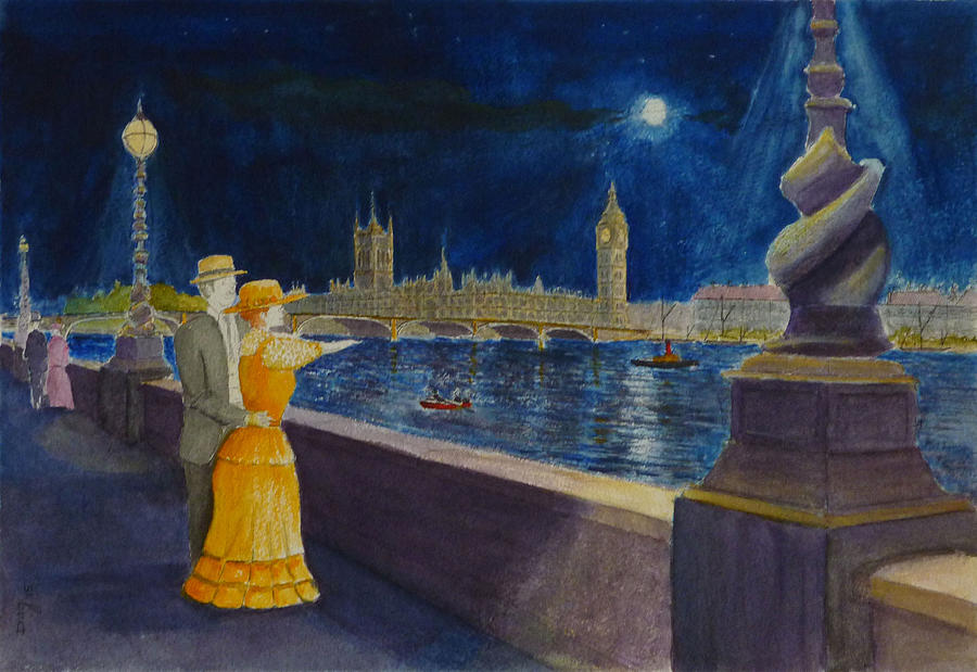 London Painting - Romantic Edwardian London by David Godbolt