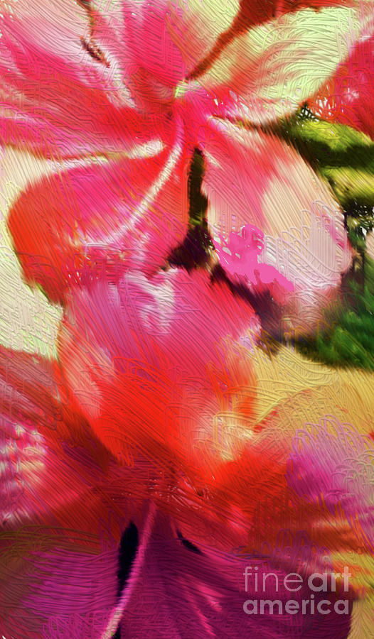 Romantic Hibiscus Flowers Digital Art by Karen Nicholson