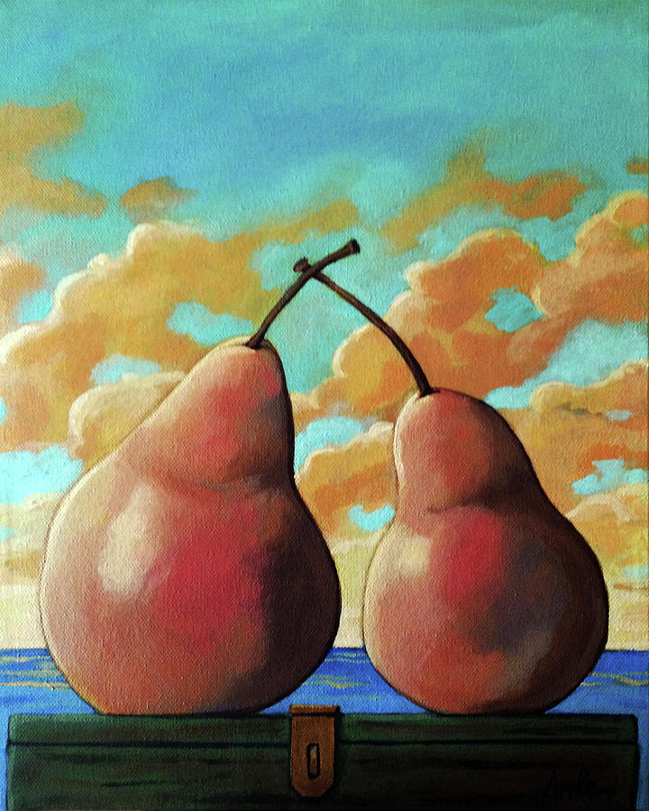 Romantic Pear Painting by Linda Apple