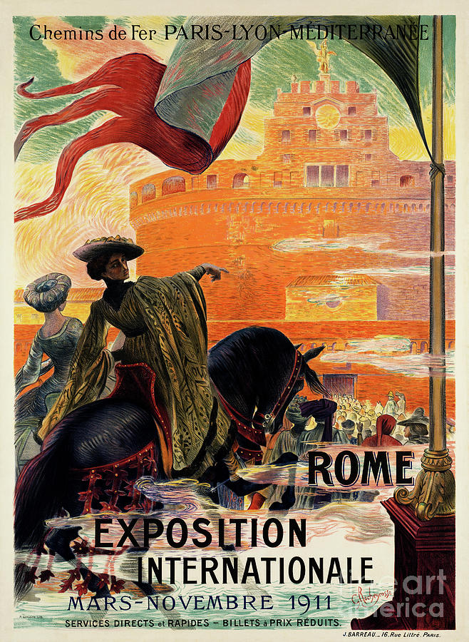 Rome 1911 world exposition Drawing by Heidi De Leeuw