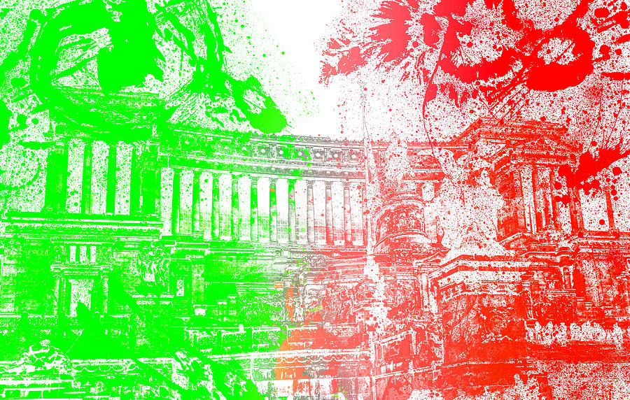 Rome - Altar of the Fatherland colorsplash Photograph by AM FineArtPrints