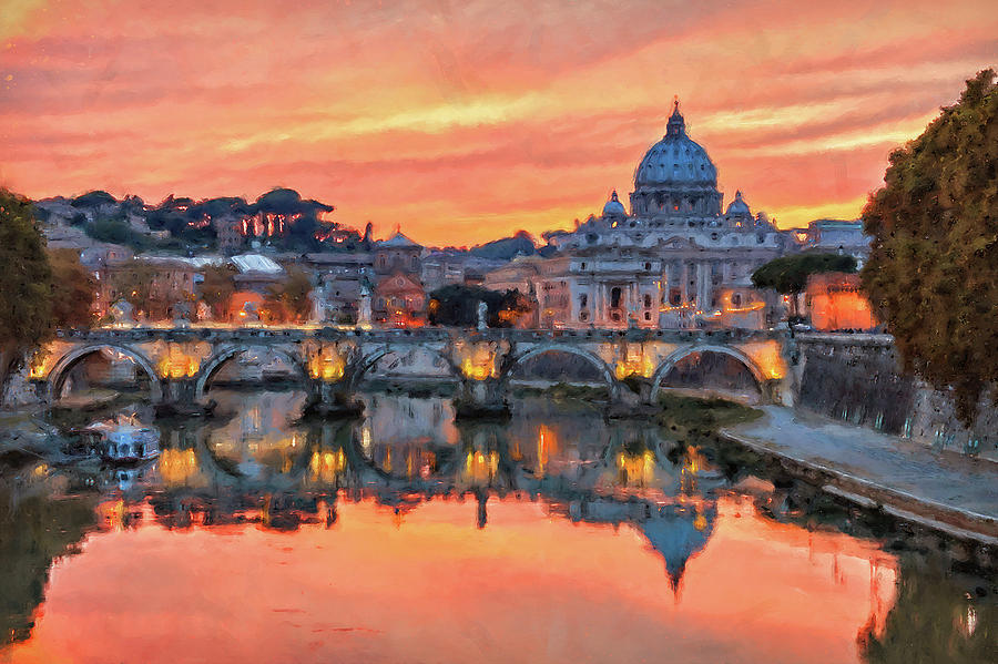 Rome and the Vatican City - 01  Painting by AM FineArtPrints