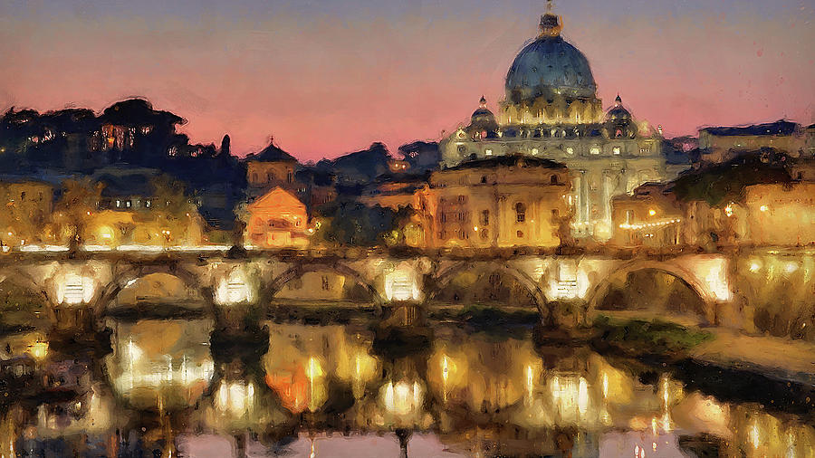 Rome and the Vatican City - 02 Painting by AM FineArtPrints
