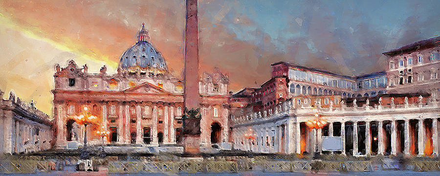 Rome and the Vatican City - 04 Painting by AM FineArtPrints