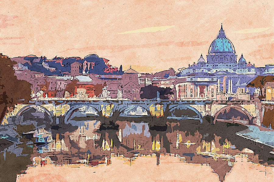 Rome and the Vatican City - 05 Painting by AM FineArtPrints