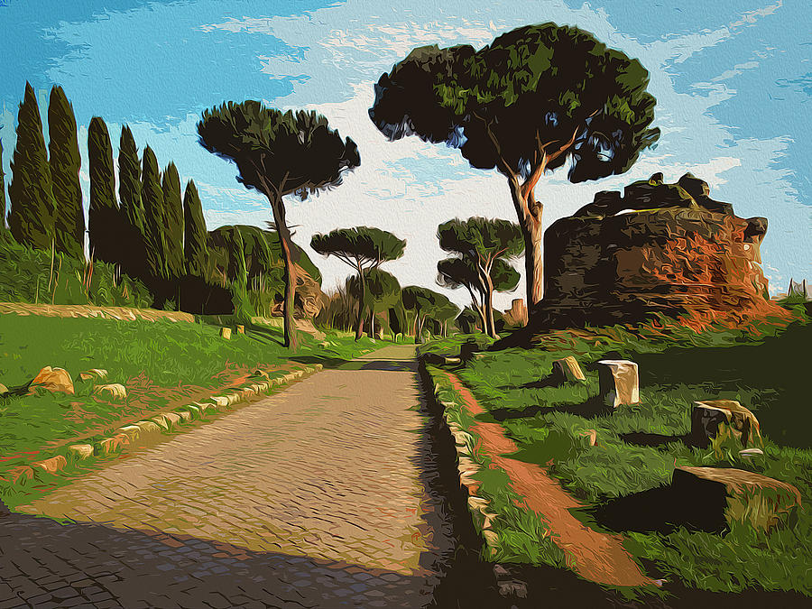 Architecture Painting - Rome, Appian Way - 01 by AM FineArtPrints