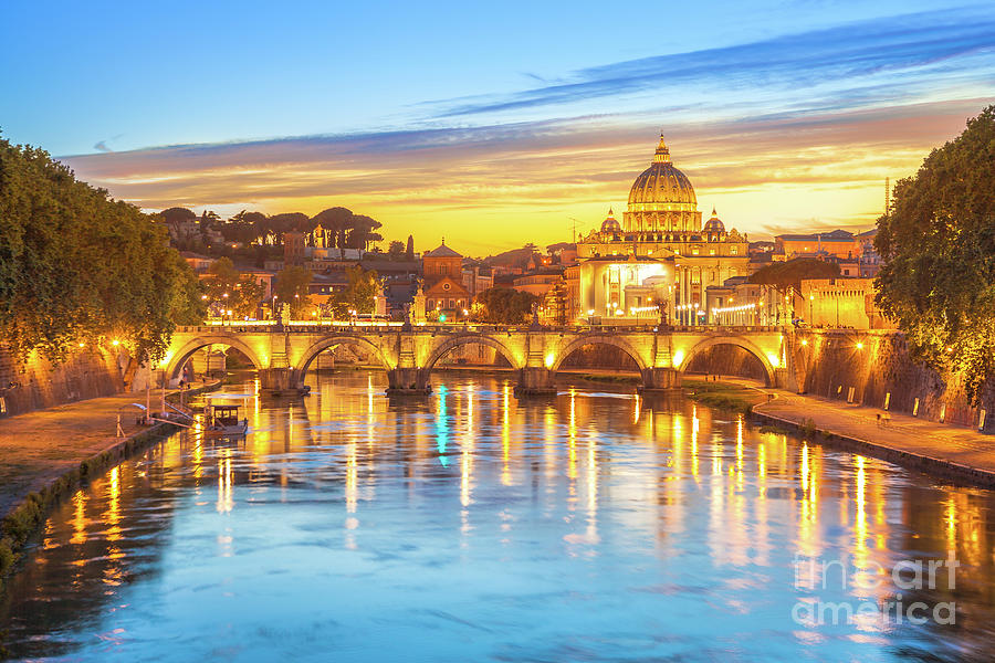 Rome at twilight Photograph by Benny Marty