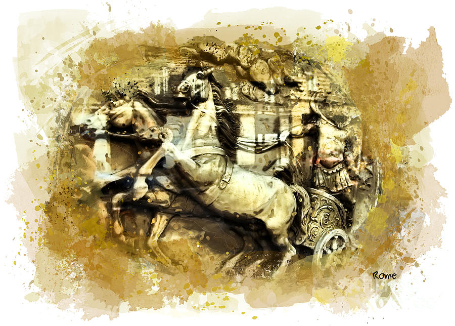 Rome chariot  Digital Art by Justyna Jaszke JBJart