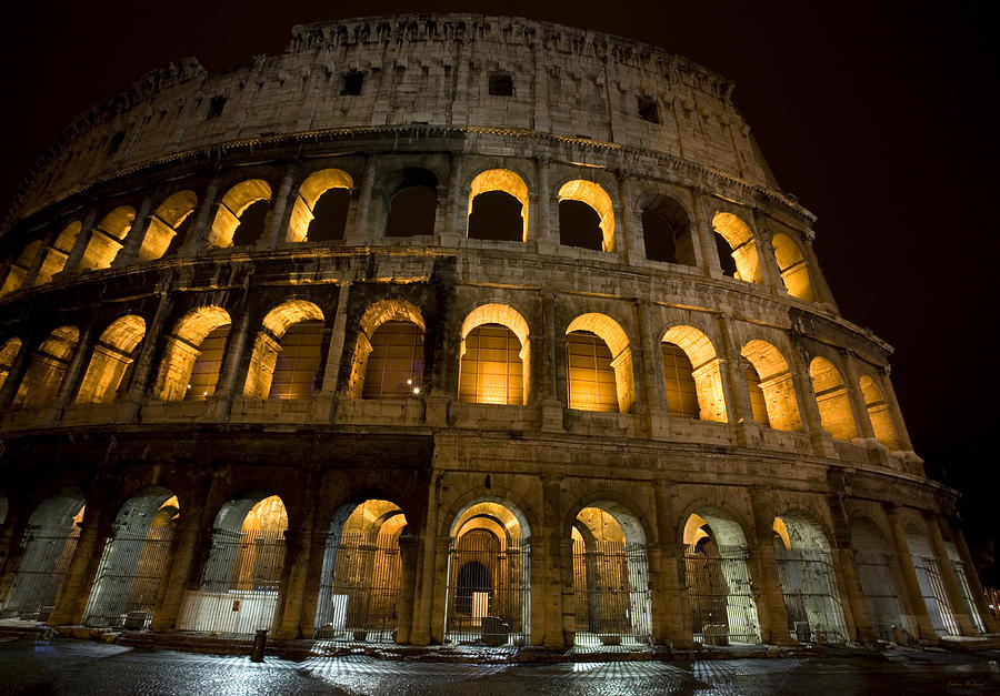 ROME Colosseum By Night Photograph by Julian Wicksteed