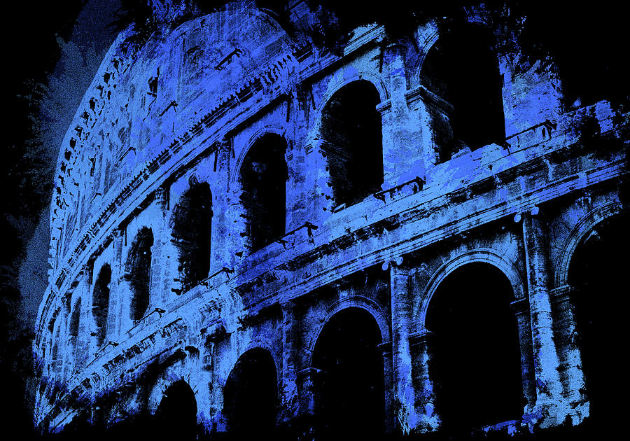 Rome - Colosseum in Blue Photograph by AM FineArtPrints