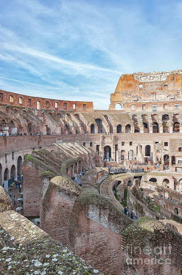 Rome Colosseum Interior Full of Tourists Photograph by Antony McAulay