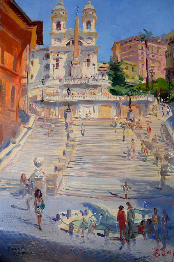 Italy Painting - Rome Piazza di Spagna by Ylli Haruni