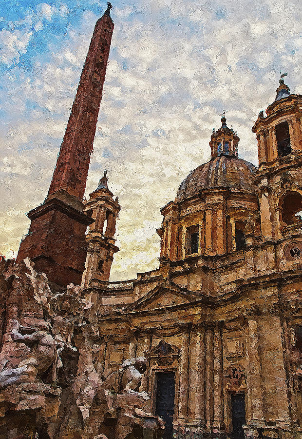 Rome, Piazza Navona - 02 Painting by AM FineArtPrints