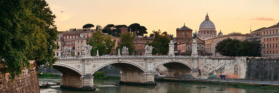 Rome River Tiber panorama Photograph by Songquan Deng