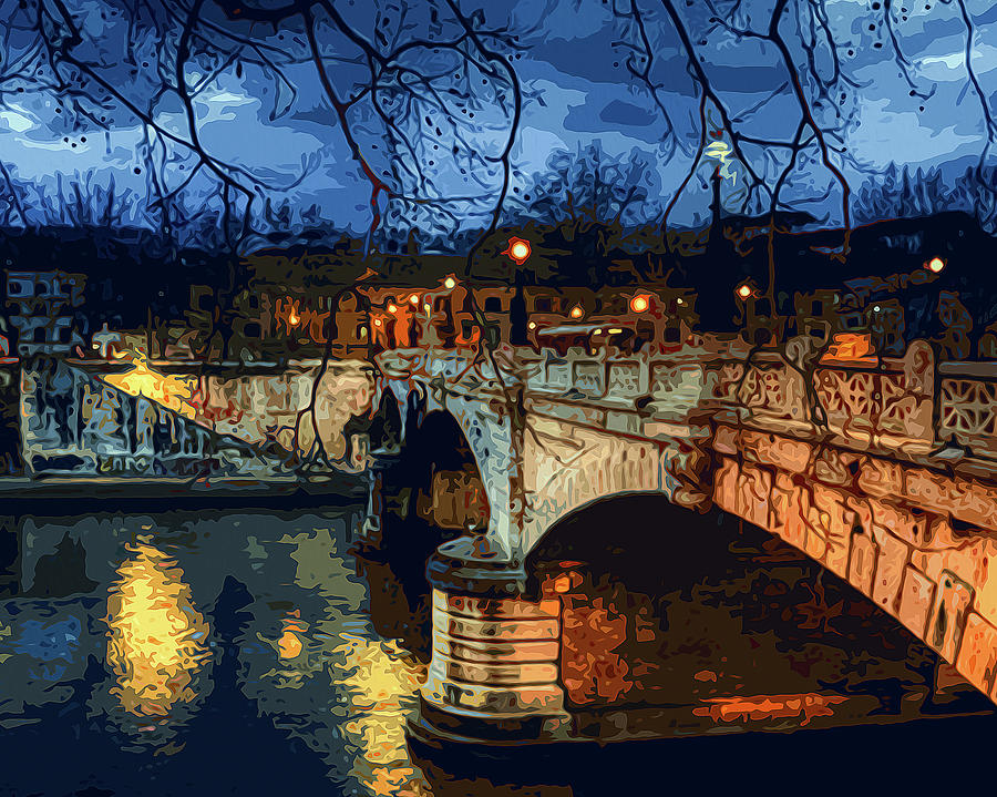 Rome, romantic nights Painting by AM FineArtPrints
