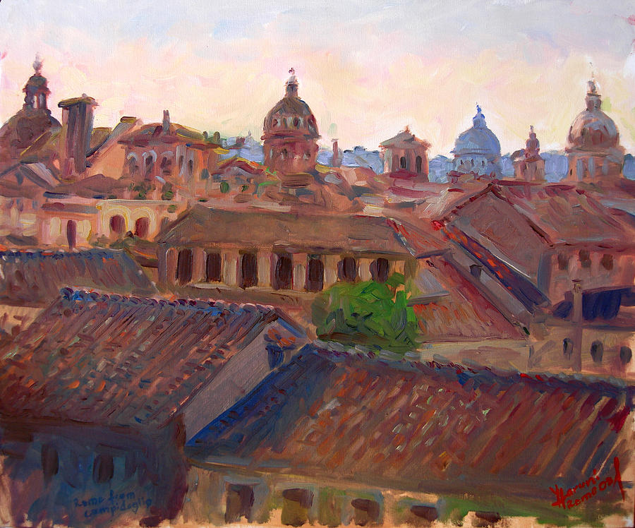 Landscape Painting - Rome seen from Campidoglio by Ylli Haruni